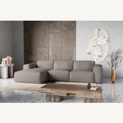 Hudson Nowoczesny narożnik wypoczynkowy z funkcją spania Tkanina Holms 07